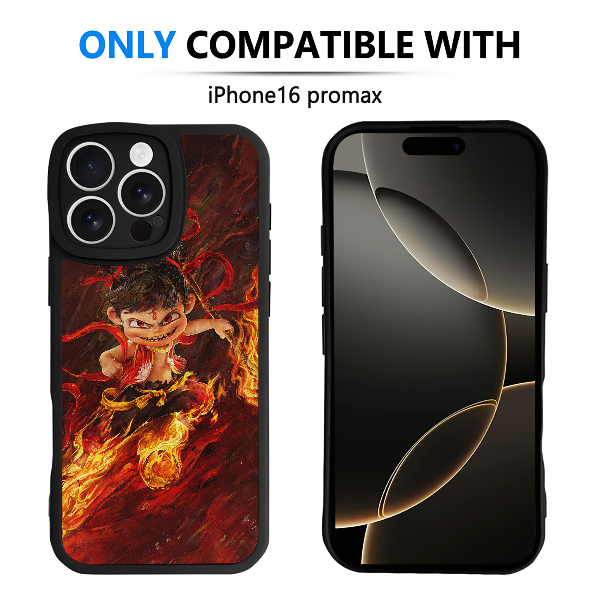 （画像用） Ne Zha 2 ナタ 魔童の大暴れ 【iPhone 16シリーズ対応】シリコンスマホケース（レザー調） 材質：シリコン